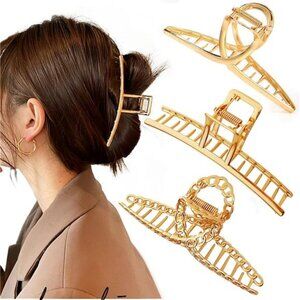 3 PCS Metal Large Hair Claw Clips for Thick Heavy Hair, Big Non-Slip